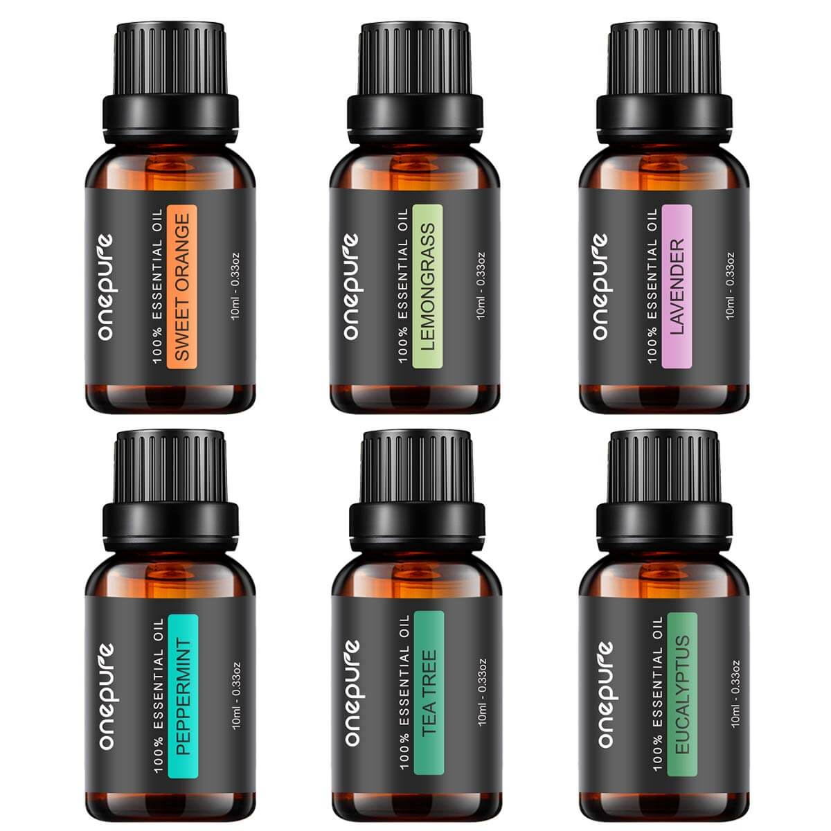 Onepure Essential Oils, 6 x 10ml Essential Oils Gift Set for Diffuser  Humidifier Massage Aromatherapy (Lavender, Tea Tree, Eucalyptus,  Lemongrass