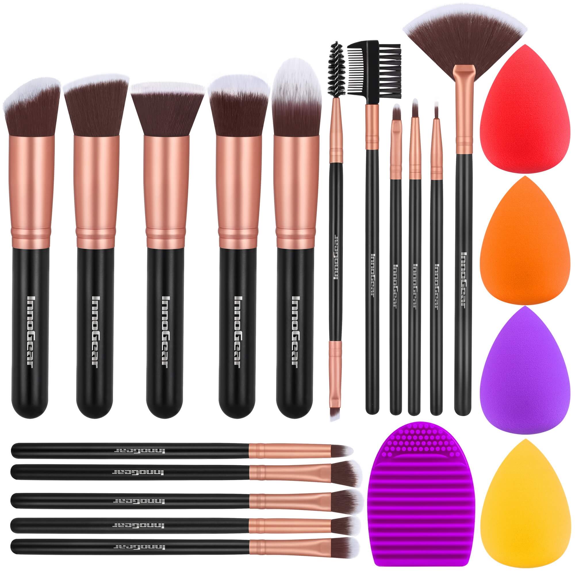 SHANY Rose All Day Professional Makeup Brush Set - 14 pieces