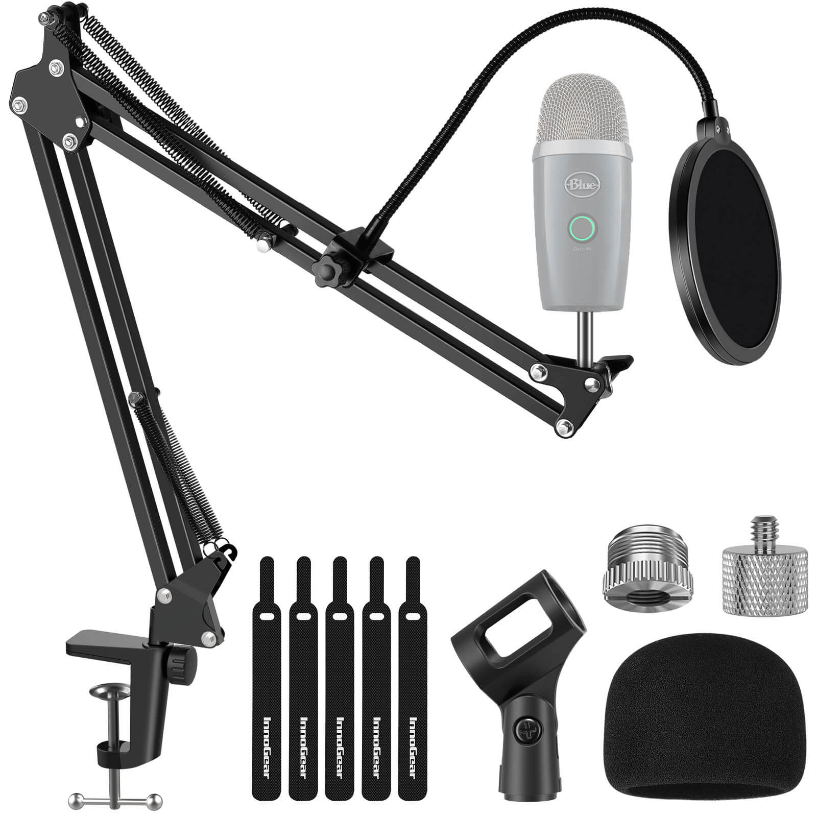 Blue Yeti Microphone Pink Dawn with Boom Arm Stand Pop Filter and Shock  Mount