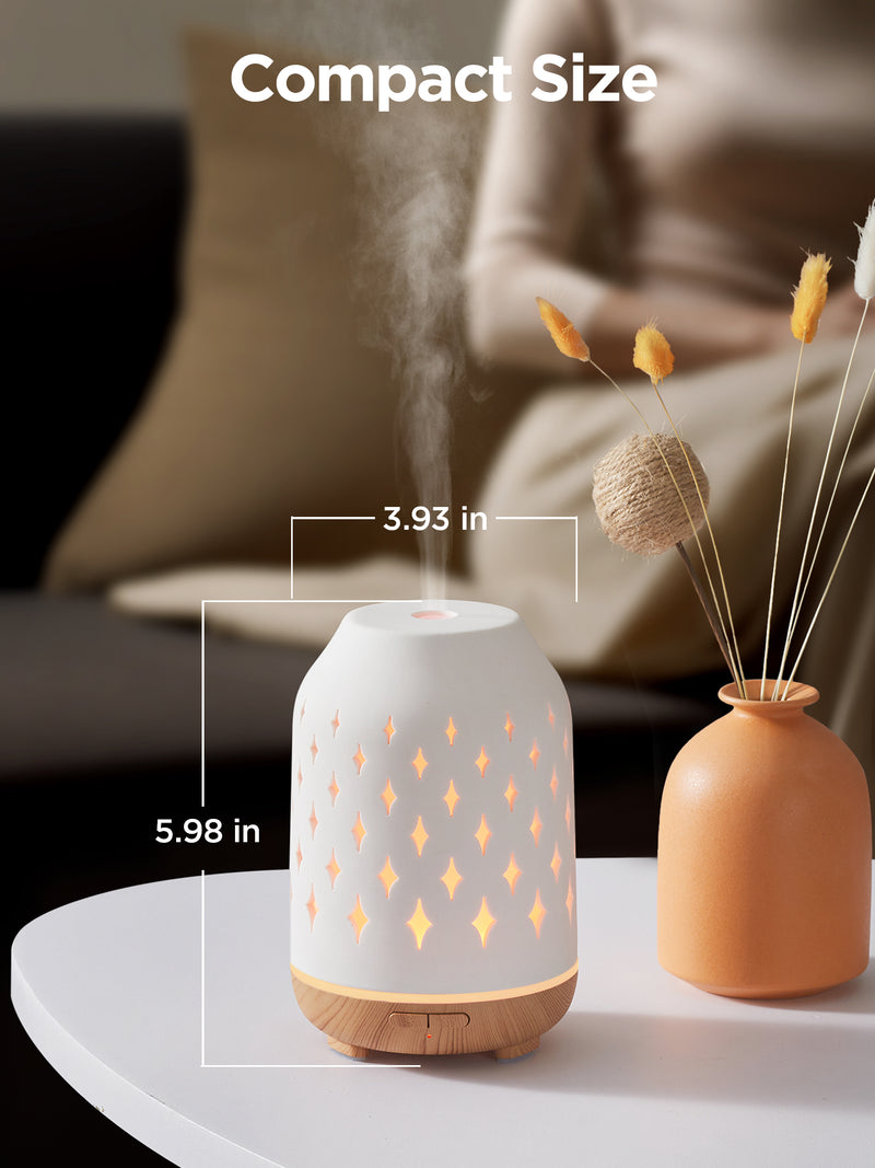 InnoGear Oil Diffuser, 150ML Handcrafted Ceramic Diffuser for Essential  Oils Aromatherapy Diffuser Ultrasonic Cool Mist Humidifier with 2 Mist  Modes