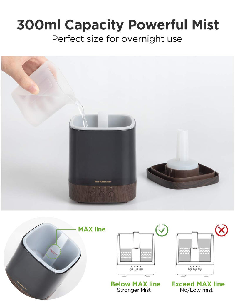 InnoGear Upgraded Real Bamboo Essential Oil Diffuser Ultrasonic Aroma  Aromatherapy Diffusers Cool Mist Humidifier with Intermitt