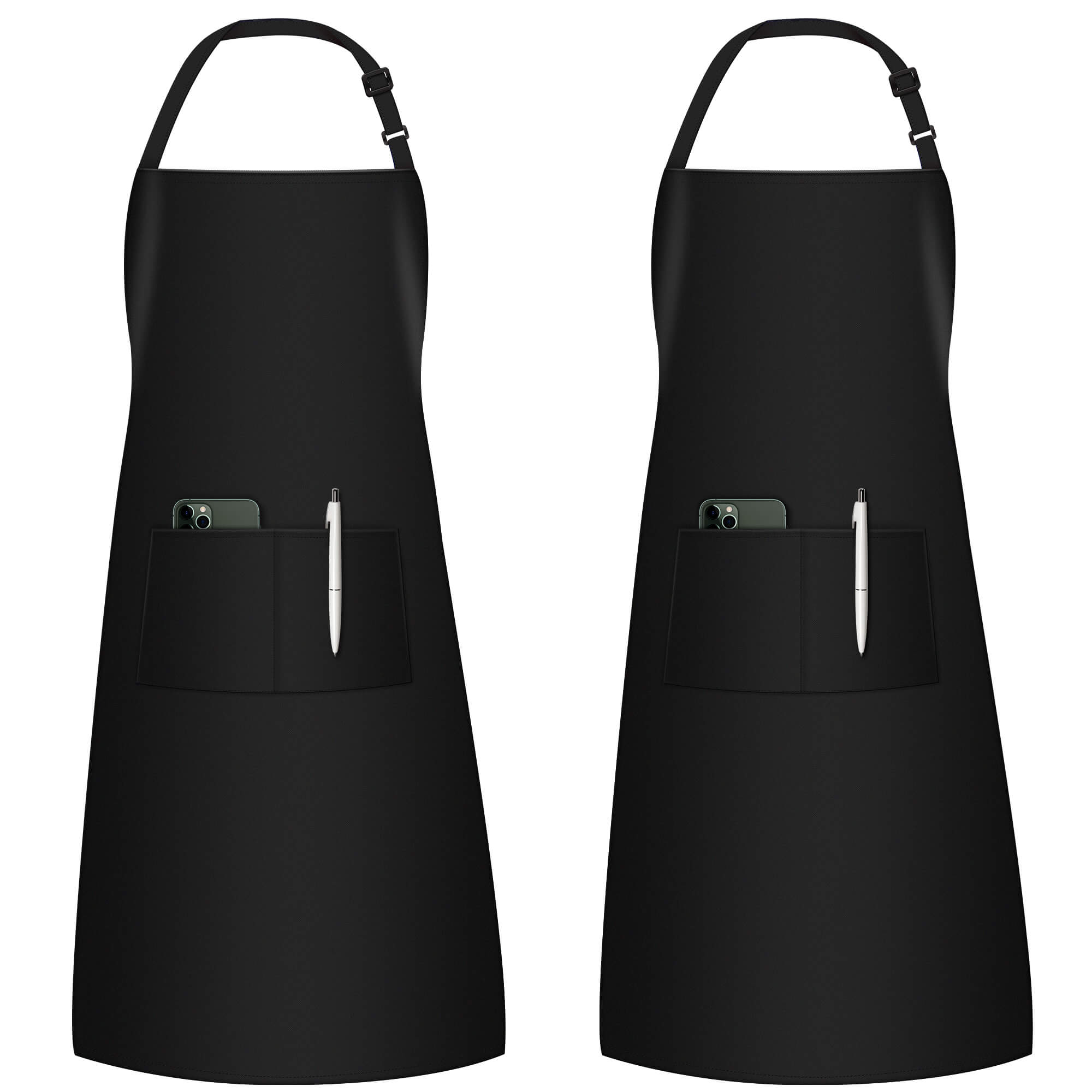 InnoGear 2 Pack Adjustable Bib Aprons, Waterdrop Resistant Apron with