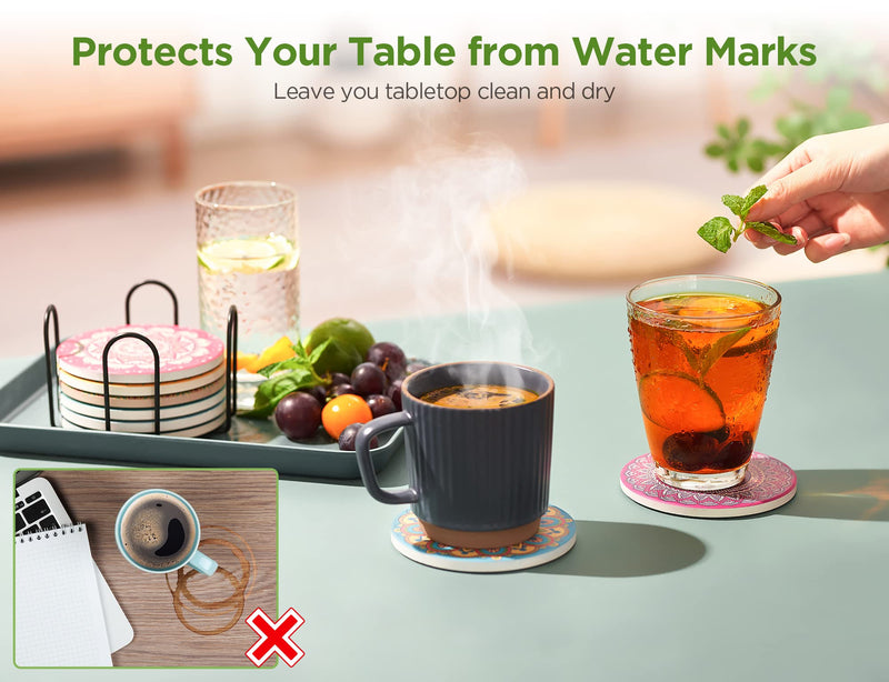 Coasters wood coasters for drinks heat resistant reusable desk coaster 4  pcs
