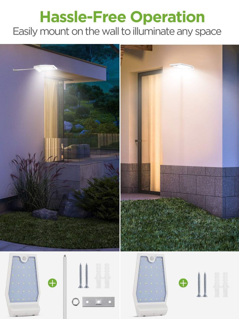 InnoGear 24 LED Solar Lights Dim to Bright Motion Sensor Outdoor Wall Light Security Night Light for Gutter Patio Garden Path, Pack of - 2