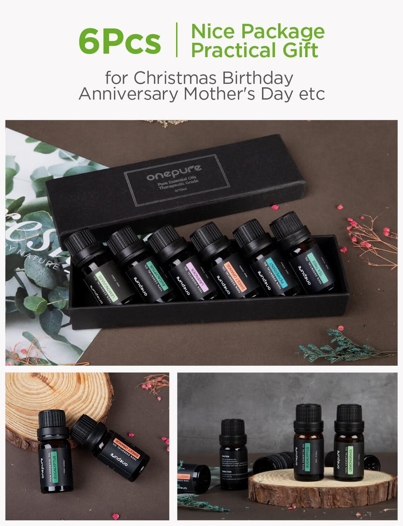 6pcs Natural Aromatherapy Essential Oils Set Essential Oils For Aroma  Diffuser Air Humidifier Aromatherapy Water-soluble